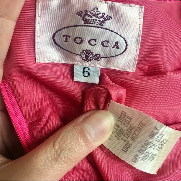 Vintage 90s S/M Barbie Dress Tailored 100% Silk Tweed Pink - Picture 8 of 9